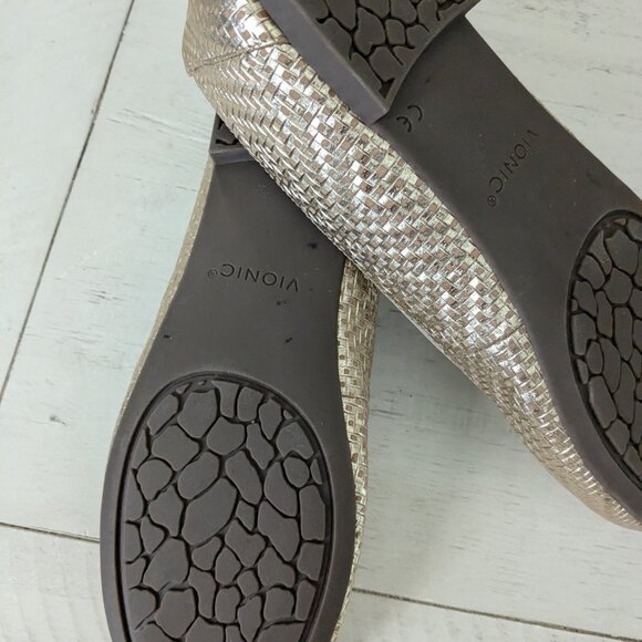 Vionic Anita Woven Gold Leather Ballet Flat Sz 10 Never Worn` - Picture 4 of 7
